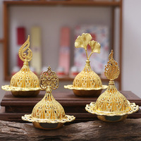 Encensoir d'encens en métal, brûleur d'encens domestique portable pour cônes, diffuseur d'encens arabe Bakhoor