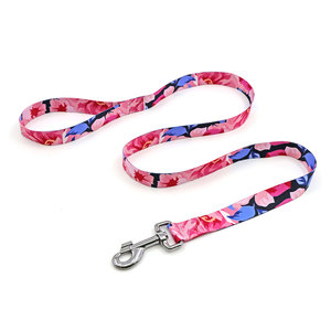 Floral Dog <b>Collar</b> and Leash Set Adjustable Buckle Colorful Pattern Fashion Style for Small Dogs - Product Image 2