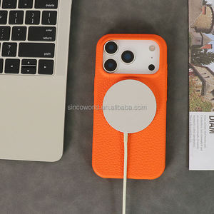 เคสโทรศัพท์หนังแท้ลายโลโก้แบบกำหนดเอง สไตล์ธุรกิจยอดนิยม ดีไซน์สร้างสรรค์ สำหรับรุ่น 16 17 14 15 ป้องกันการกระแทก ครอบคลุมเต็มรูปแบบ - Product Image 3