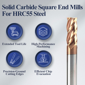 Chất lượng cao hrc55 End Mill 1/2/3/4mm dia. tungsten carbide 4 sáo vuông endmill Máy cắt cho thép khác nhau và thép không gỉ - Product Image 4
