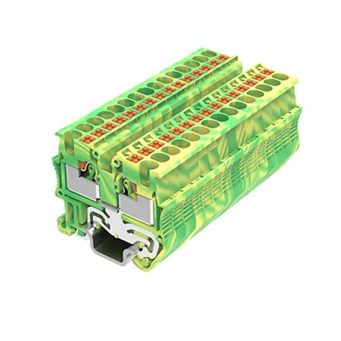 SMICO PTT2.5-2-PL-bloque de terminales de empuje, carril din, Conectores eléctricos de placa de tierra rápida, 6P