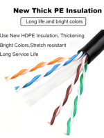 Kabel Ethernet DENIXI Kustomisasi Pabrik 100M 305M Cat6 Cat6A UTP/FTP/SFUTP/SFTP/FFTP Gigabit LAN