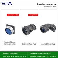 Connecteur circulaire standard russe 2PTT40, robuste, à verrouillage fileté, mâle/femelle, 3 broches, 100A, prise aviation P40J3Q/K4S/K5A