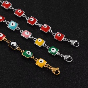 สร้อยข้อมือลูกปัดเคลือบสีสำหรับผู้ชายและผู้หญิง ของขวัญ ความกว้าง 8 มม. แฟชั่นใหม่ สแตนเลสสตีล - Product Image 1