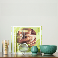 Ensemble de fouets à matcha dégradé de haute qualité, 5 pièces, style japonais, céramique écologique, grande capacité de 550 ml, outil à thé avec boîte colorée