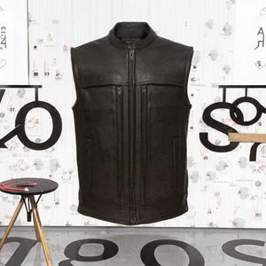 Chaleco de Motociclista Personalizado, Unisex, Cuello Alto, Cuero Genuino, Transpirable, Impermeable, Chaqueta de Otoño - Product Image 3