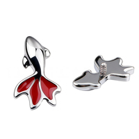 ASTM F136 Titanium Internal Thread Goldfish Dripping Oil Ear Stud Hypoallergenic Nickel Free Cartilage Piercing Jewelry