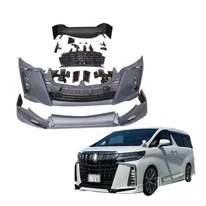 DJZG High quality body kit the front and rear bumper face lift bodykit part car bumpers For Toyota Alphard 2018-2022 Year