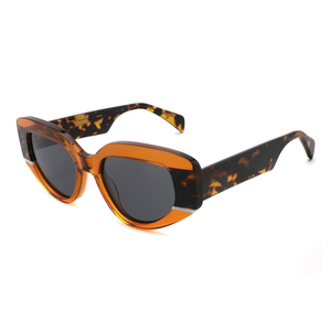 Lunettes de <span class=keywords><strong>soleil</strong></span> oeil de chat design mode 2025 pour femmes forme polygonale irrégulière avec verres polarisés UV400 et monture en acétate - Product Image 3