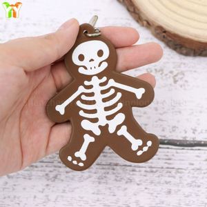 Rustic Funny Skeleton <b>Keychain</b> PU Leather Helloween <b>Keychain</b> Charm Lucky Keyring - Product Image 3