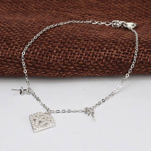 New DIY S925 <b>Silver</b> Diamond Shaped Bracelet and <b>Necklace</b> <b>Set</b> Simple Fashionable Accessory for Women 521 Jewelry - Product Image 5