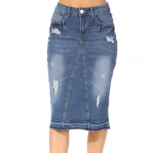 Summer Denim Skirt Wholesale Middle-Length Pencil Skirt Women Fashion Casual Denim Skirts For Women