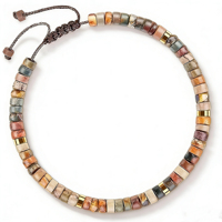 Bracelet en pierre naturelle 7 chakras, perles Heishi, tons arc-en-ciel et terre, 2 styles, unisexe, hypoallergénique OEM