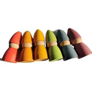 Rainbow Wooden Peg Dolls Colored Gnomes Figurines Montessori Toy For Kids Open-ended Block Play