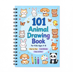 Libro Personalizzato con Spirale su <span class=keywords><strong>Come</strong></span> Disegnare Animali per Bambini, Copertina Laminata, Carta Offset, Quaderno di Disegno Passo-Passo, Vendita all'Ingrosso - Product Image 1