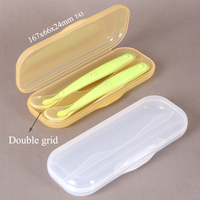 Boîte à couverts portable WEISHENG en PP, étui à baguettes d'apprentissage mignon pour enfants, boîte à couverts transparente pour bébé