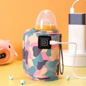 2023 Hot Selling Usb Baby Milk Bottle Warmer Universal Portable Heated Travel Cover Infant Baby Thermostat Feeding Bottle Warmer