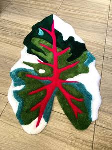 Increíble <span class=keywords><strong>centro</strong></span> <span class=keywords><strong>de</strong></span> <span class=keywords><strong>mesa</strong></span> Alfombra con mechones Manta Alfombra tropical personalizada Sala <span class=keywords><strong>de</strong></span> estar Decorar Planta Hoja Hogar Alfombra con mechones - Product Image 3