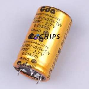 Supercondensador CHV-2R7407R-TW-S4, Condensador de Componente de Orificio Pasante (THT), 400F -10%~+30%, 2.7V, 1mA@72hrs - Product Image 1