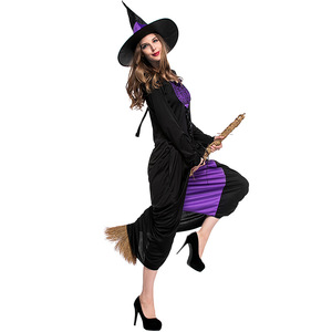 <span class=keywords><strong>Disfraz</strong></span> de <span class=keywords><strong>Halloween</strong></span> de bruja de calavera púrpura para adultos con manga de murciélago vestido inspirado en TV y películas para <span class=keywords><strong>Amazon</strong></span> - Product Image 4