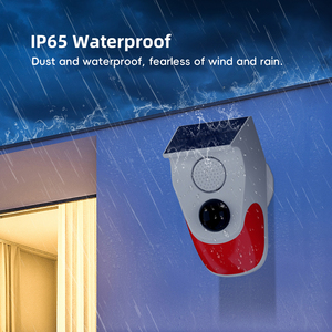 Détecteur de mouvement infrarouge CT90R, détecteur de sirène stroboscopique sans fil PIR solaire pour extérieur, alarme sonore, étanche, télécommande - Product Image 1