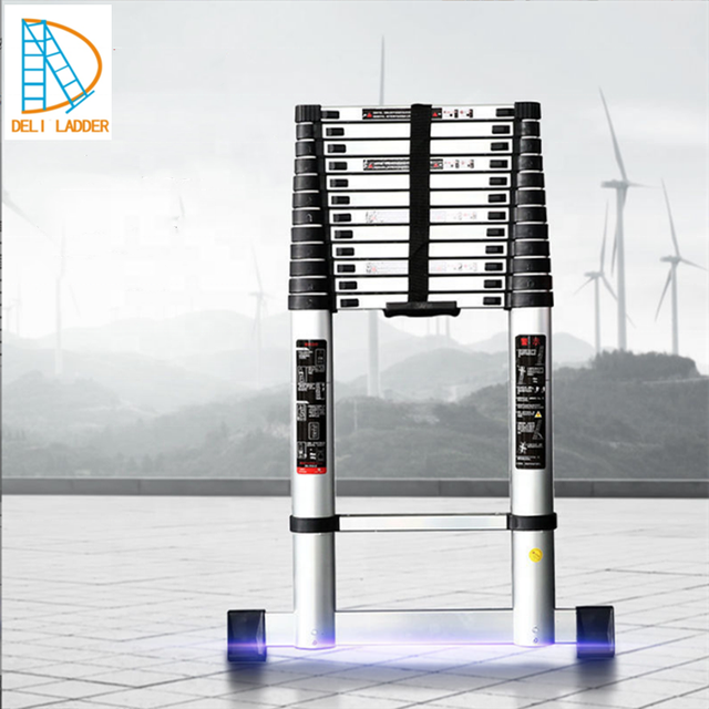 DELILADDER High Quality 10.5FT Telescopic Extension Folding  Ladders Portable Retractable Step Aluminium Ladder