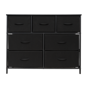 Modern 7-Drawer Fabric Dresser MDF Pine Wood Storage Cabinet <b>for</b> Living Room Bedroom - Product Image 2