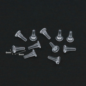 Tapones de silicona para los oídos, 6mm x 9mm, cónicos, para hacer pendientes, accesorios de joyería DIY - Product Image 1