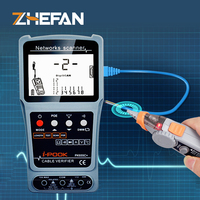 ZHEFAN Rts Pk653c+ Venta Directa de Fábrica, Probador de Cables de Red 2 en 1, Escáner Digital LCD, Rastreador de Cables, Analizador de Cables