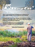 Joran Pancing Ikan Mandarin Ringan LUTAC Sharp Cats Line - Aksi Solid-Tip Satu Bagian Gagang Lurus 1.5m Edisi Remaja