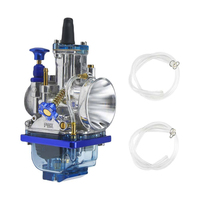 Carburateur de course à clapet plat PWK argenté avec cuve flottante transparente bleue pour moto tout-terrain 2T 4T, VTT, Pit Bike, remplacement de moto