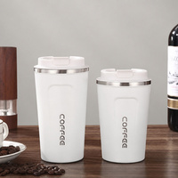 Tasses à café isothermes réutilisables en acier inoxydable 380 ml 510 ml, mugs de voyage à double paroi pour la vente au détail de vaisselle de boisson