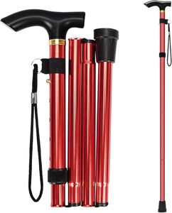 Canne de marche pliable en aluminium, 220 LBS, hauteur réglable sur 5 niveaux, antidérapante, pour personnes âgées, Katlanir Baston Canne Vielle Personne - Product Image 4