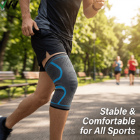 Genouillère de Compression Ajustable et Flexible Personnalisée en Nylon, Coton et Polyester pour le Sport, la Fitness et l'Entraînement en Salle de Sport