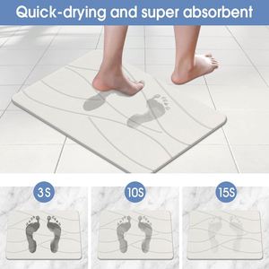 Tapis de bain en diatomite à séchage rapide, design personnalisé, moderne, écologique, avec motif géométrique pour la salle de bain - Product Image 4