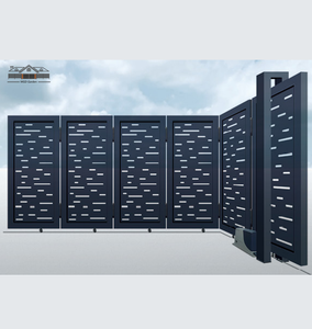 Puerta corredera giratoria de 90-130 grados, puerta corredera de esquina redonda, semiprivacidad, estilo más vendido, puerta giratoria de corte por láser para jardín - Product Image 1