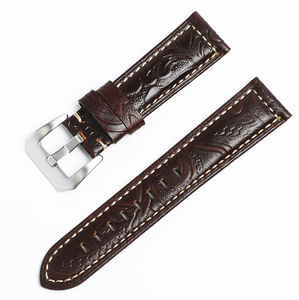 Correa de Reloj de Cuero Vacuno Genuino de 20, 22, 24 y 26 mm, Diseño Retro con Grabado Único y Acabado Encerado, Correa Suave para Relojes Inteligentes - Product Image 2