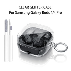 Funda Protectora Transparente con Lentejuelas para Auriculares Inalámbricos <span class=keywords><strong>Samsung</strong></span> Buds 4 Pro, TPU Anti-Caídas para Estuche de Auriculares <span class=keywords><strong>Samsung</strong></span> Buds 4 - Product Image 1