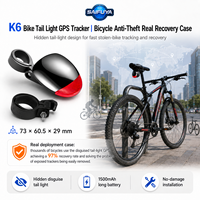 Feux arrière de vélo portables 4G GLONASS GSM mini étanches avec détection intelligente, localisation en temps réel, super lumineux et rechargeables pour la nuit