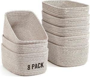 Paniers <span class=keywords><strong>de</strong></span> rangement multifonctionnels écologiques en corde <span class=keywords><strong>de</strong></span> coton pour organiser la <span class=keywords><strong>salle</strong></span> <span class=keywords><strong>de</strong></span> <span class=keywords><strong>bain</strong></span>, l'armoire, l'étagère, boîte décorative mignonne en forme <span class=keywords><strong>de</strong></span> cube, serviettes, bébé - Product Image 1