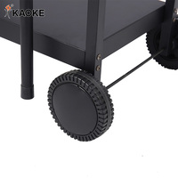 KAOKE Barbecue professionnel à double canon de 29 pouces, chariot de barbecue, fumoir à charbon de bois, barbecue avec table latérale