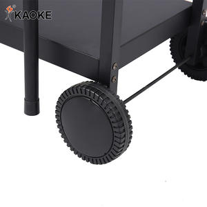 <span class=keywords><strong>Barbecue</strong></span> au charbon de bois portable KAOKE de 29 pouces, robuste, à <span class=keywords><strong>double</strong></span> canon, rond, avec roues - Product Image 6