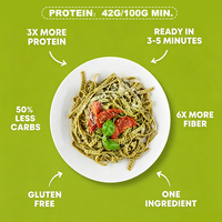 Fideos de Soya Altos en Proteínas, Pasta de Soya Sin Gluten, Fideos de Frijol Sin OMG, Pasta Saludable Keto para Bajar de Peso