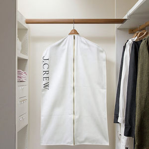 उच्च गुणवत्ता वाले टिकाऊ सफेद कपड़ा बैग गंधहीन तह सूट कवर जिपर बंद स्टाइलिश डस्टप्रूफ डिजाइन के साथ कवर - Product Image 3