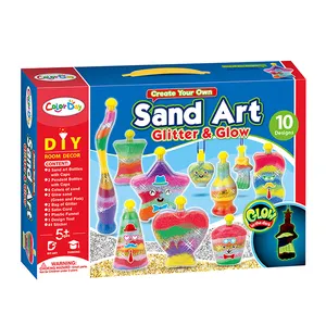 DIY夜光创意茎工艺儿童沙箱玩具8艺术沙瓶2挂件瓶8亮沙2暗沙紫色