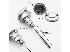 Résistance thermique préfabriquée <span class=keywords><strong>PT100</strong></span>, série WZP, résistance en platine filetée <span class=keywords><strong>double</strong></span> - Product Image 2