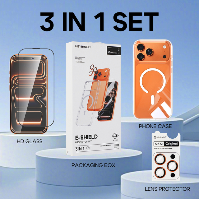 Customized 3 in 1 Suit Screen Protector Lens Protector Phone Case for iPhone 17 Pro Max 16 15 14 Plus 13 Pro Phone Accessories