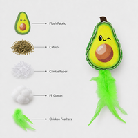 Jouet en peluche pour chat Famipet, série fruits colorés, thème printemps, personnalisé par le fabricant, doux, à effets sonores, avec herbe à chat, pour chaton