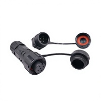 Câble adaptateur AOHUA 35A DC 5P mâle M12/M16 pour montage sur panneau, étanche IP68, câblage d'éclairage LED