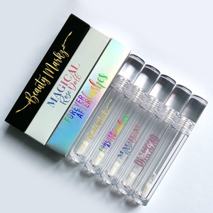7.5ml Lipgloss Tube Petg Empty Cylinder Transparent Liquid Lipstick Container With Applicator And Wand Lip Gloss Tubes